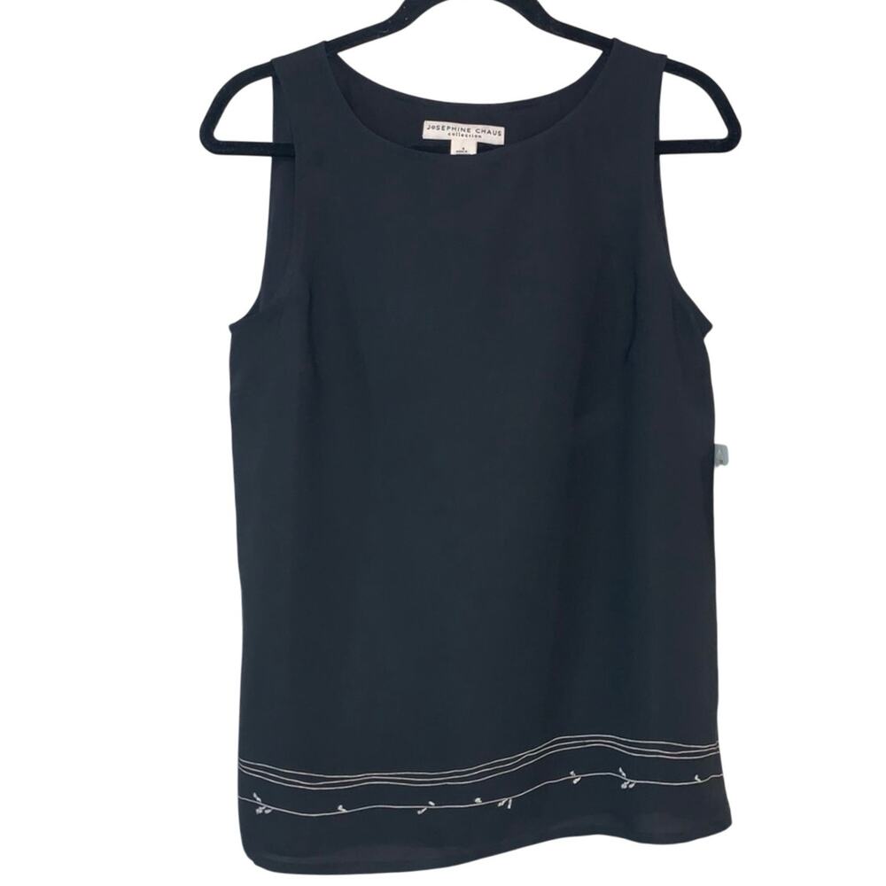NWT Josephine Chaus Black Sleeveless Blouse Top Size 8 Career